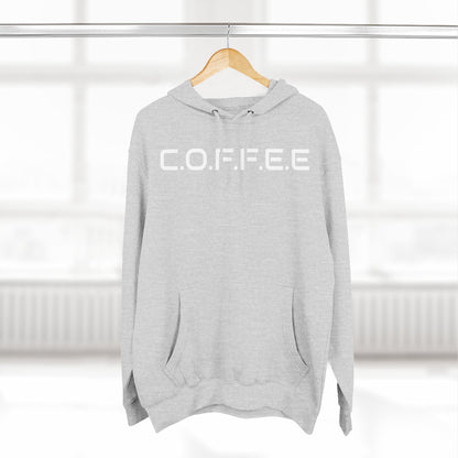 Adult Coffee Christian White Words Only Pullover Hoodie