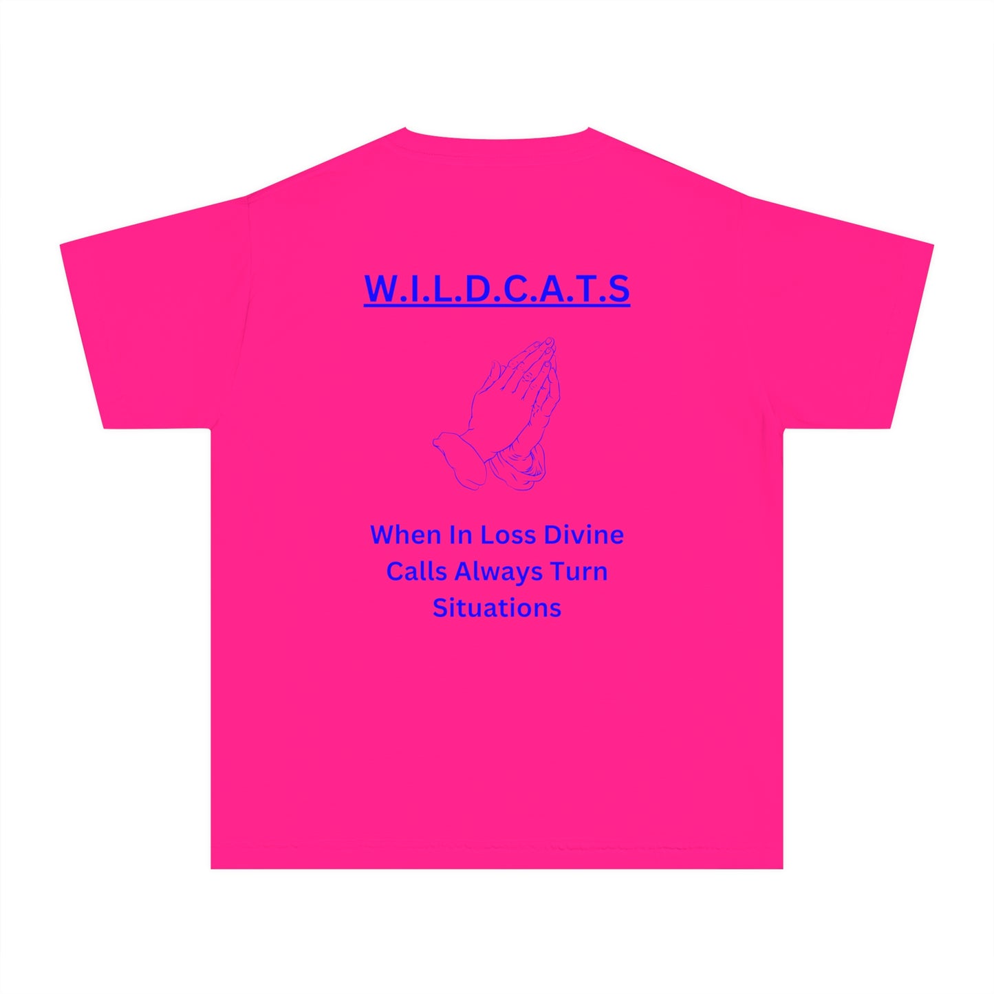 Youth Wildcats Christian Blue Letters & Picture