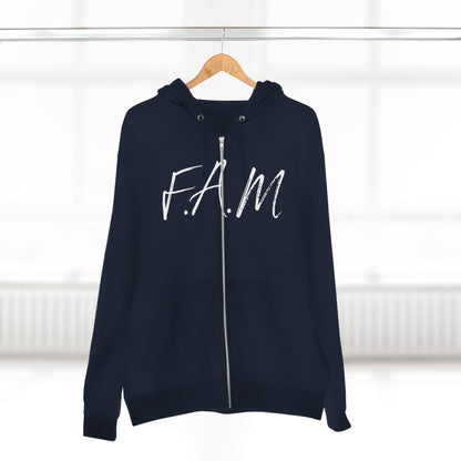 Adult Fam White Words Zipper Hoodie