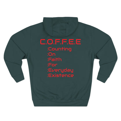 Adult Coffee Christian Red Words Only Hoodie