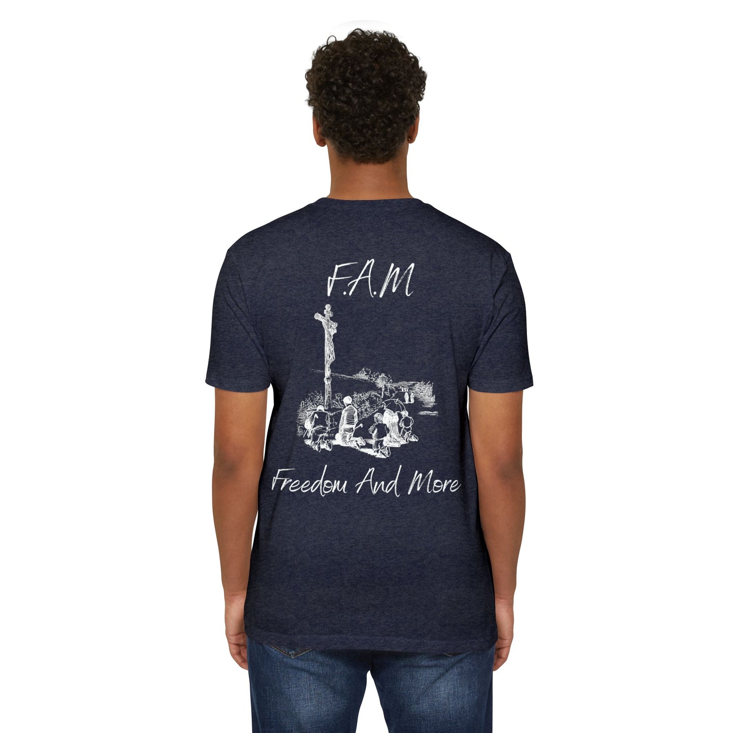 Adult Fam Christian White Letters & Image Premium Tee