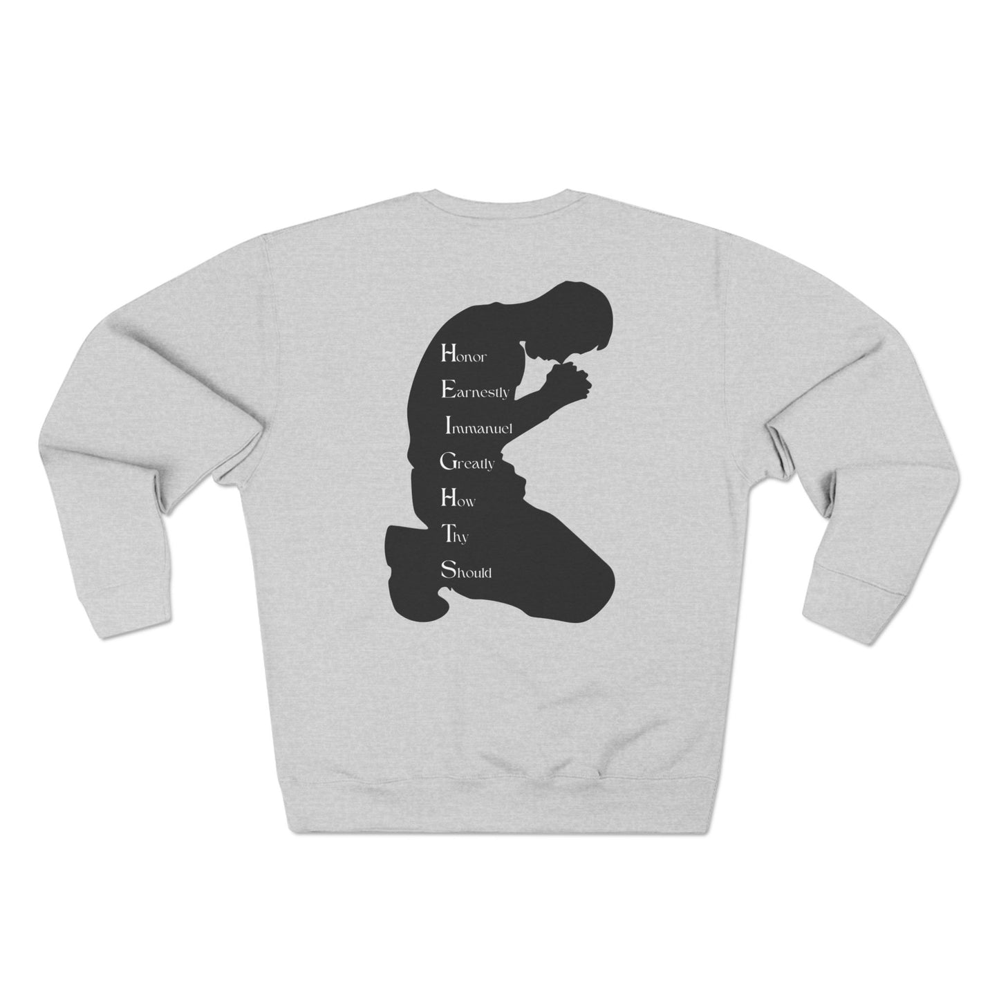 Adult Heights Christian Black Letters & Image Crewneck