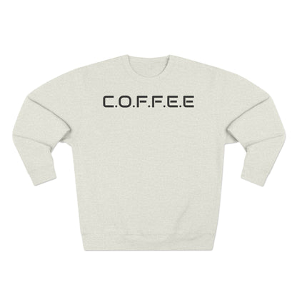 Adult Coffee Christian Black Words Only Crewneck