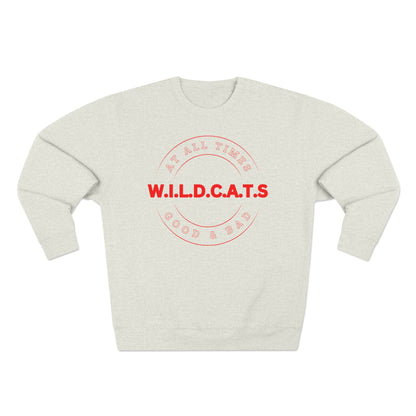 Wildcats Christian Red Letters & Picture Crewneck