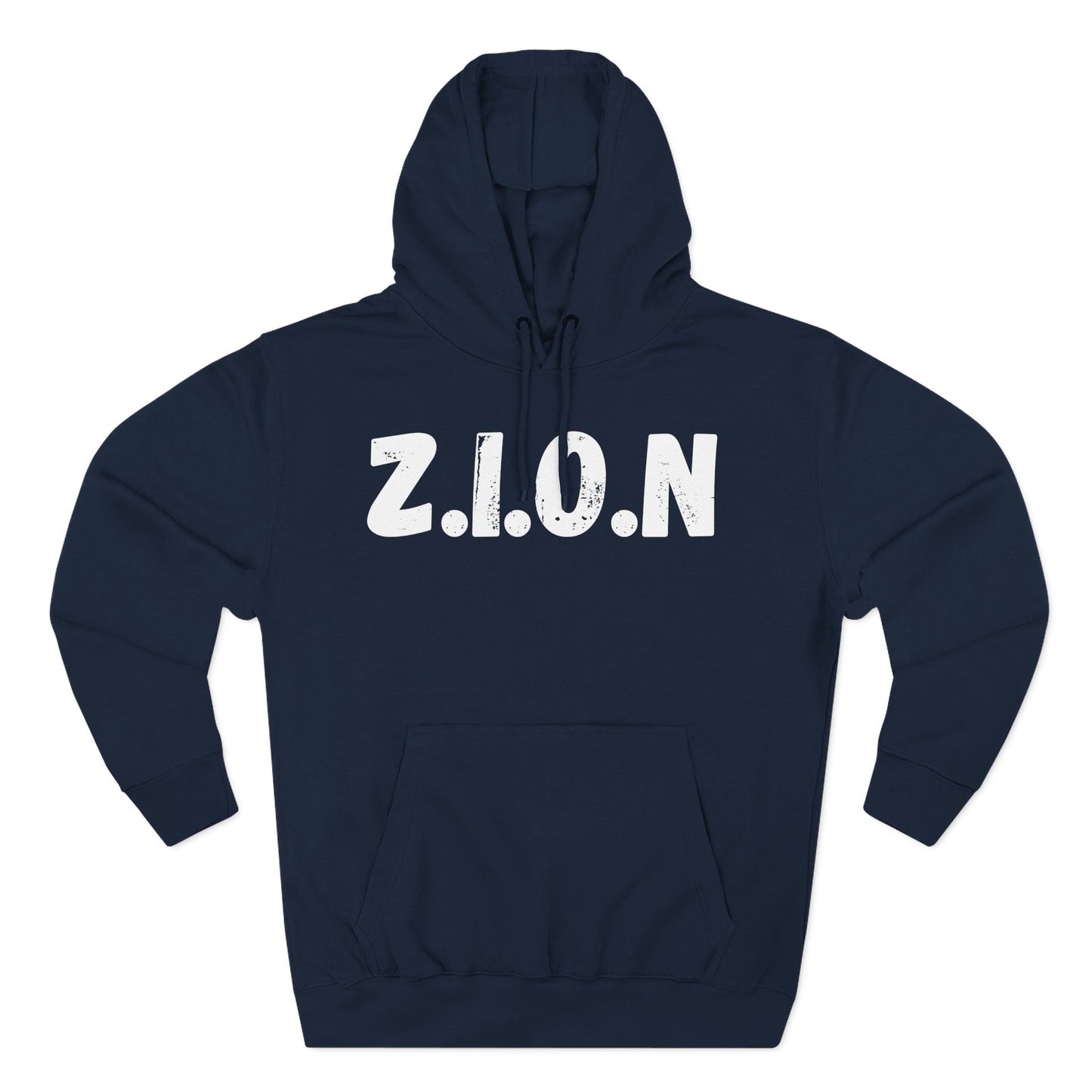 Adult Zion White Words & Image Pullover Hoodie