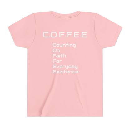 Youth Adult Coffee Christian White Words Only