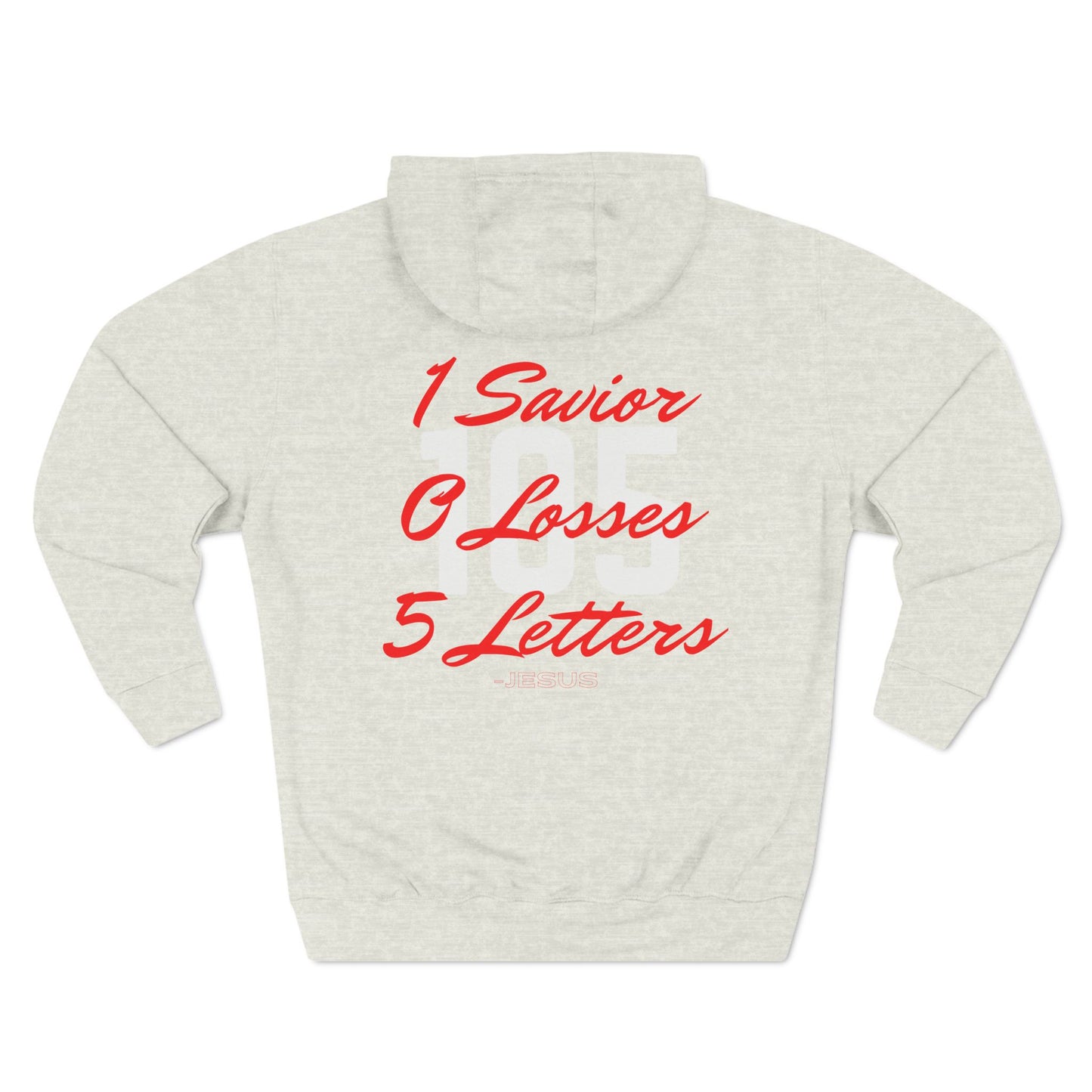 Adult 105 Christian Red and White Letters Hoodie