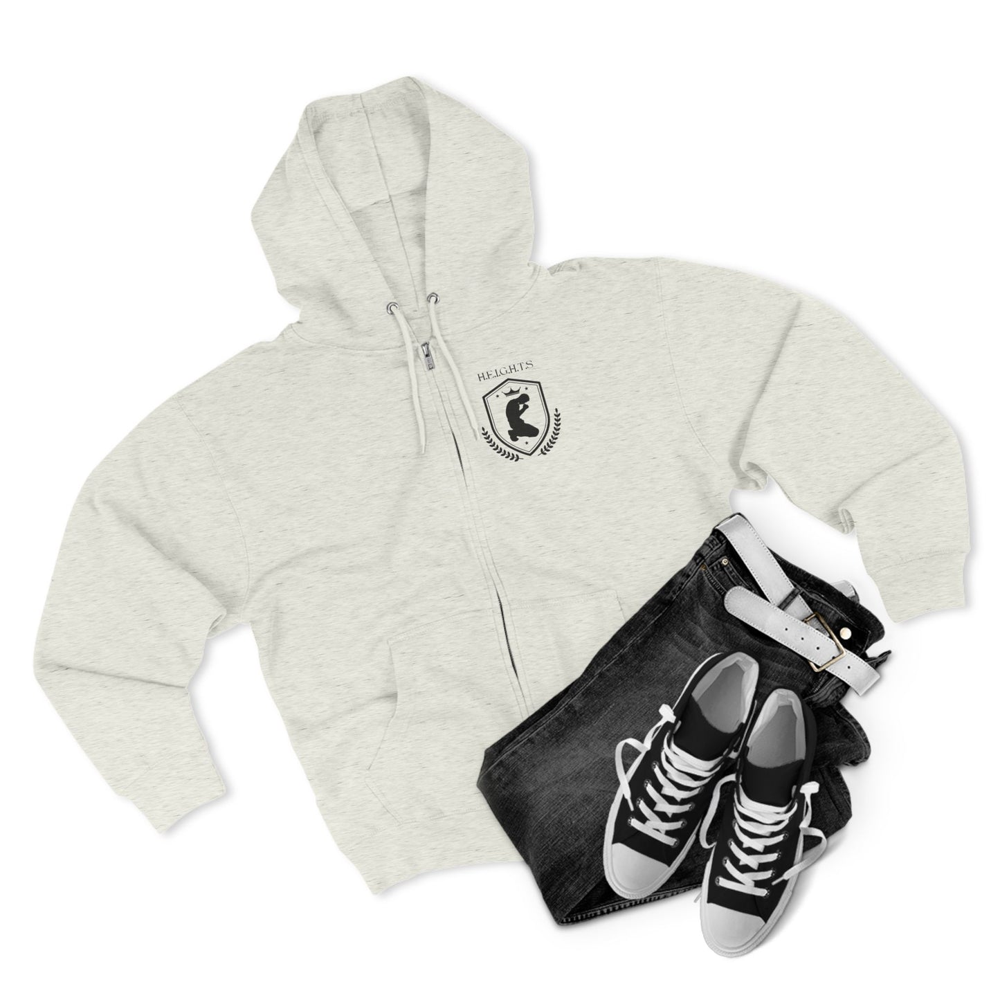 Heights Black Hoodie Zipper