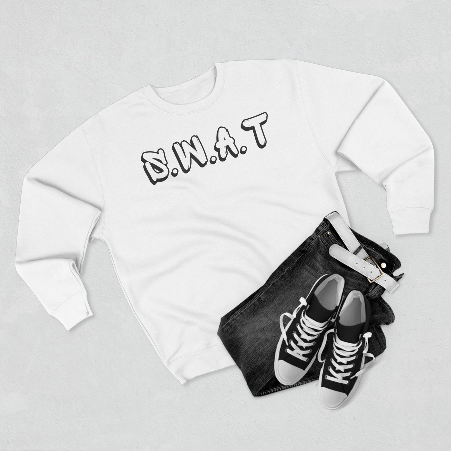 Adult Swat Christian Black Words Crewneck