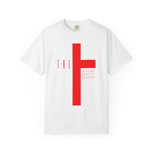 Adult T-Town Christian Red Letters & Cross