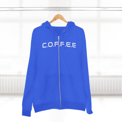 Adult Coffee Christian White Words Only Hoodie Zipper
