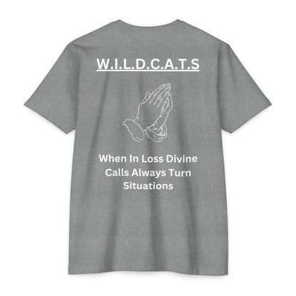Adult Wildcats Christian White Letters & Picture Premium tee