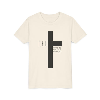 Youth T-Town Christian Black Letters & Cross