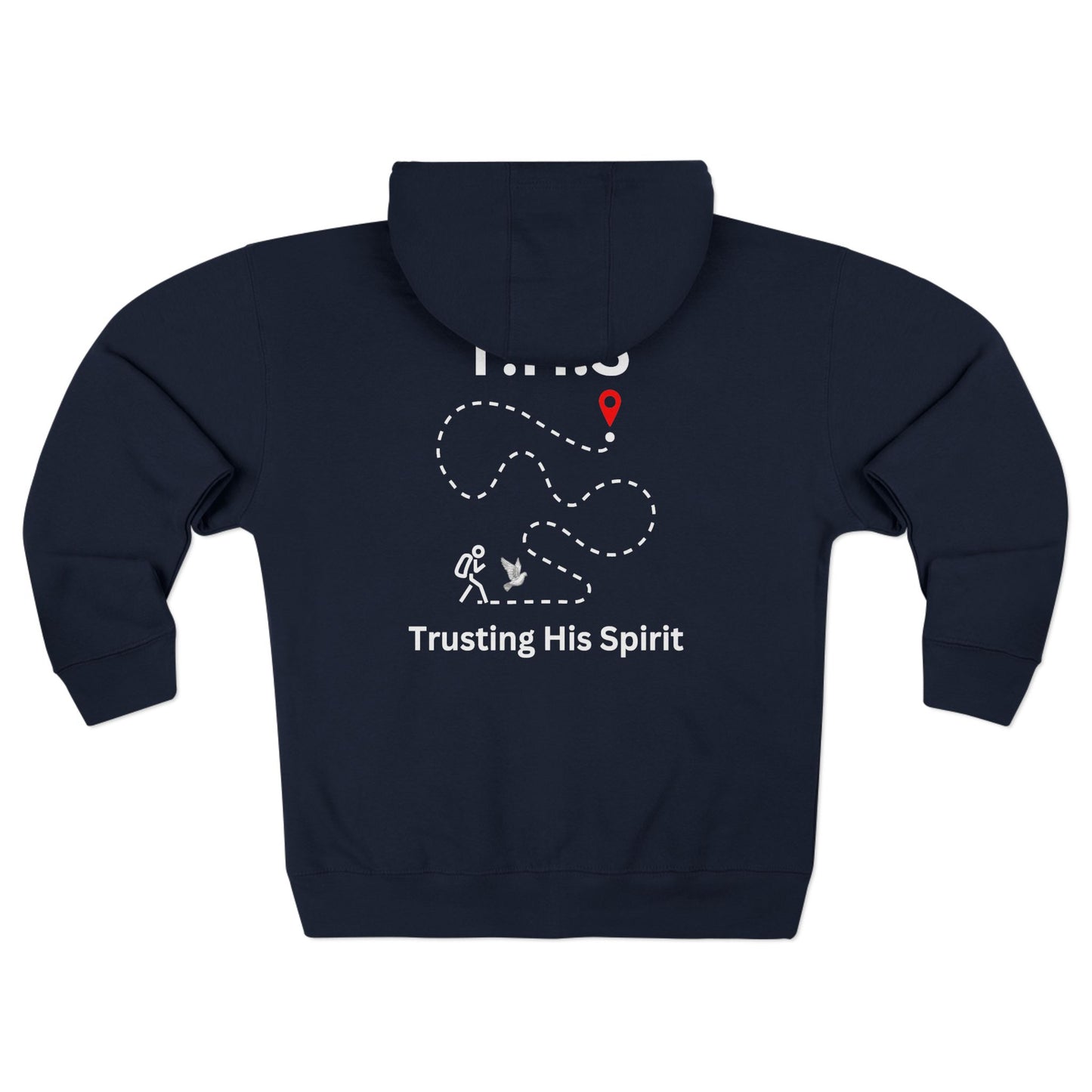 Adult T.H.S Trusting His Spirit Specialty Hoodie White Letters Zipper