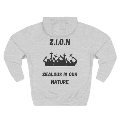 Adult Zion Black Words & Image Pullover Hoodie
