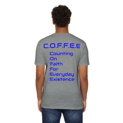 Adult Coffee Christian Blue Words Only Blended