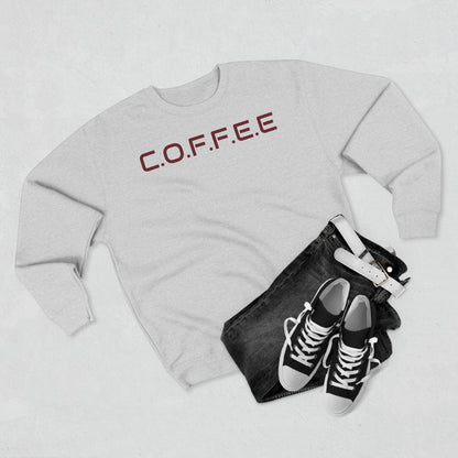 Adult Coffee Christian Marron Words Only Crewneck