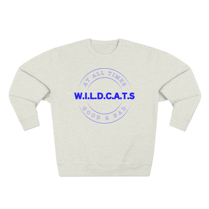 Wildcats Christian Blue Letters & Picture Crewneck
