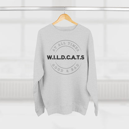 Adult Wildcats Christian Black Letters & Picture Crewneck