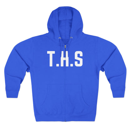 Adult T.H.S Trusting His Spirit Specialty Hoodie White Letters Zipper