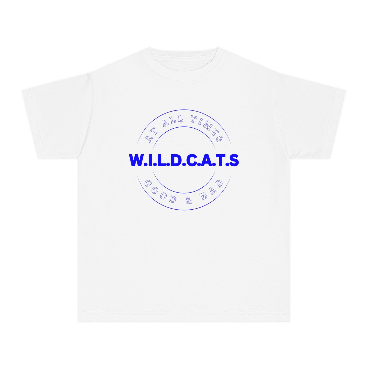 Youth Wildcats Christian Blue Letters & Picture