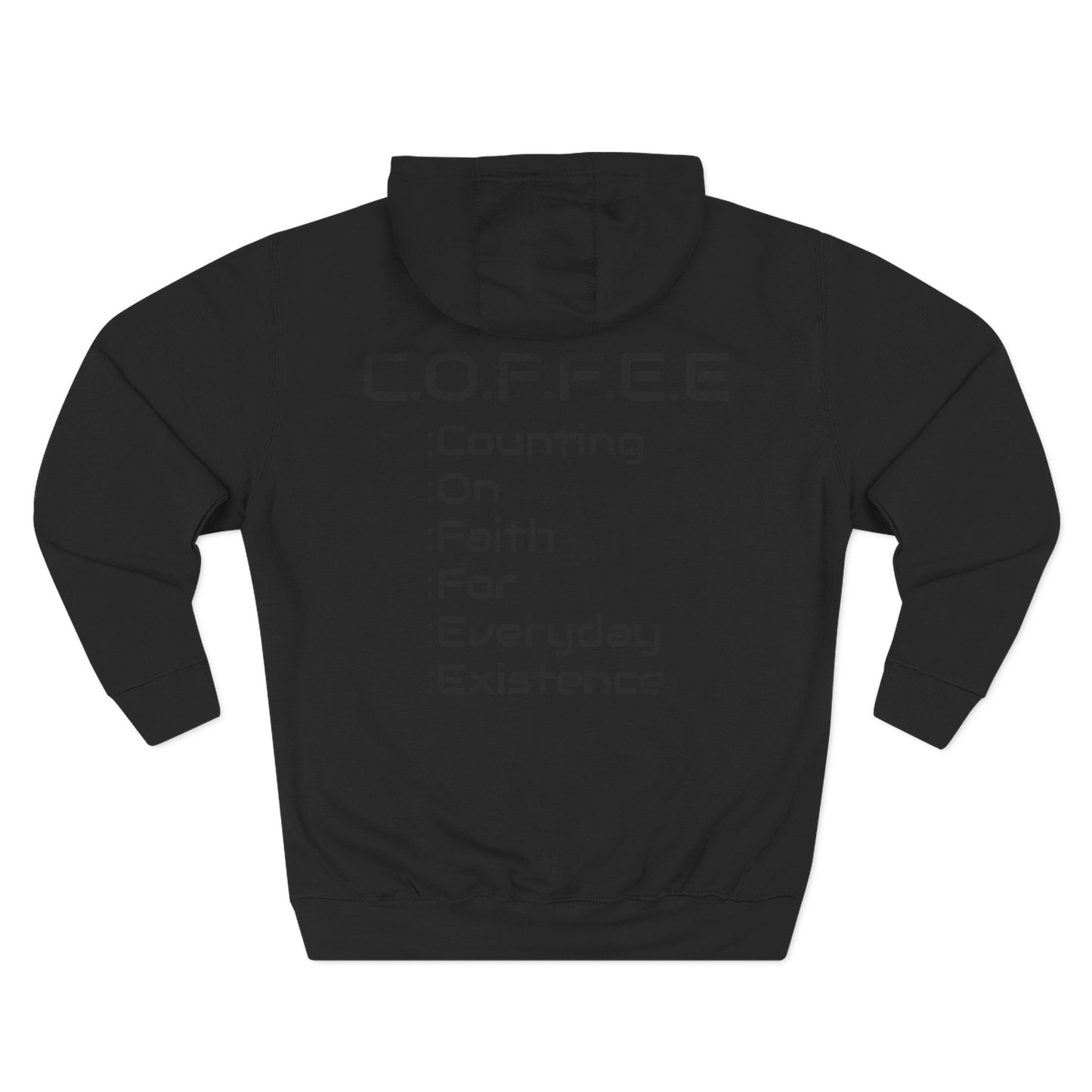 Adult Coffee Christian Black Words Only Pullover Hoodie