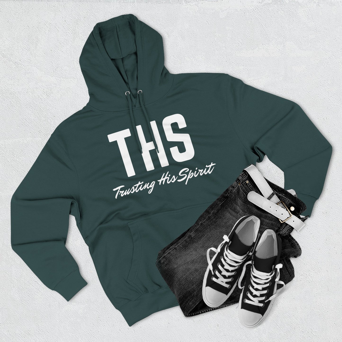 Adult THS Christian White Letters Hoodie
