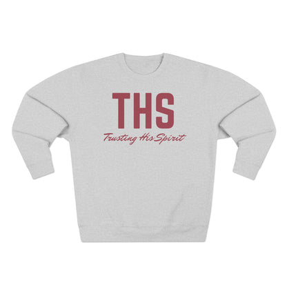 Adult THS Christian Marron Letters Crewneck