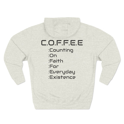 Adult Coffee Christian Black Words Only Hoodie