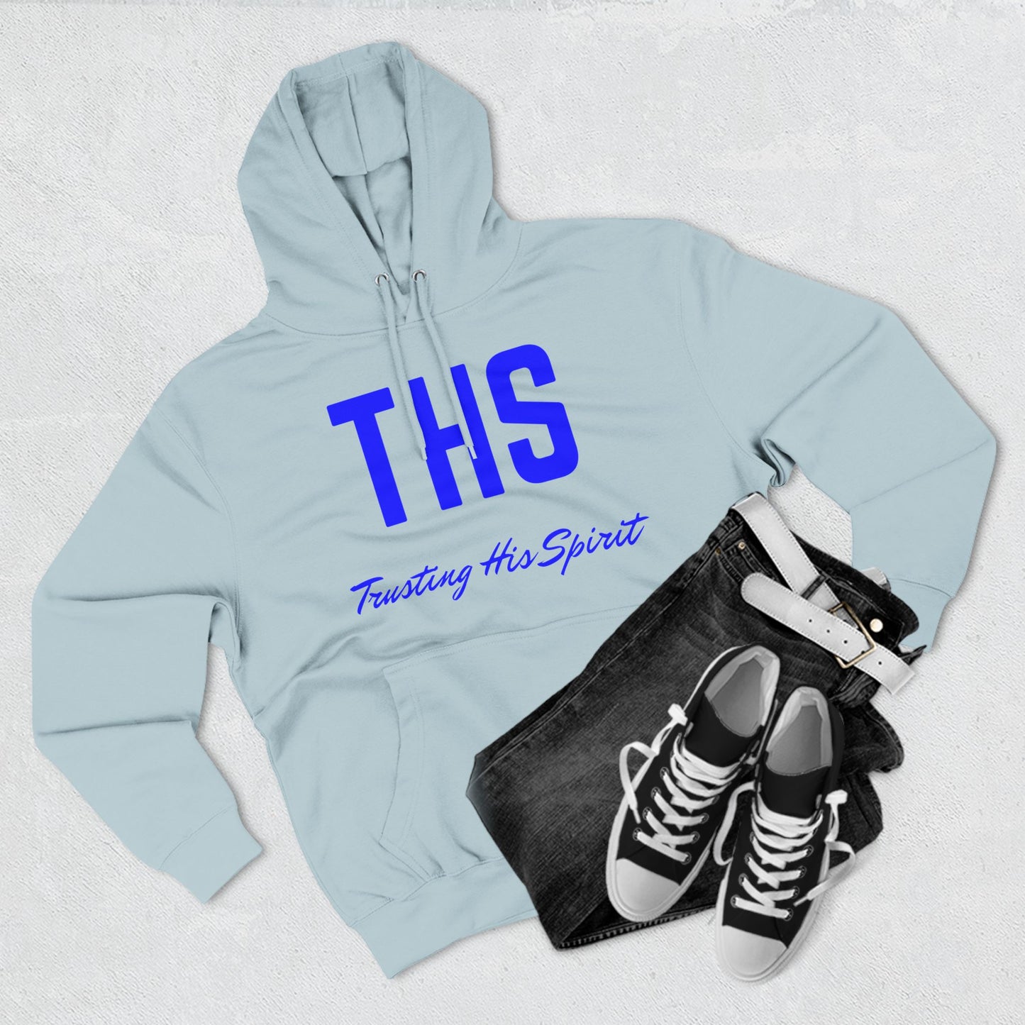 Adult THS Christian Blue Letters Hoodie