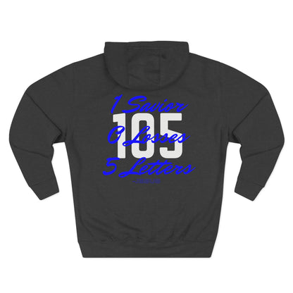 Specialty Adult 105 Christian Blue and White Letters Hoodie