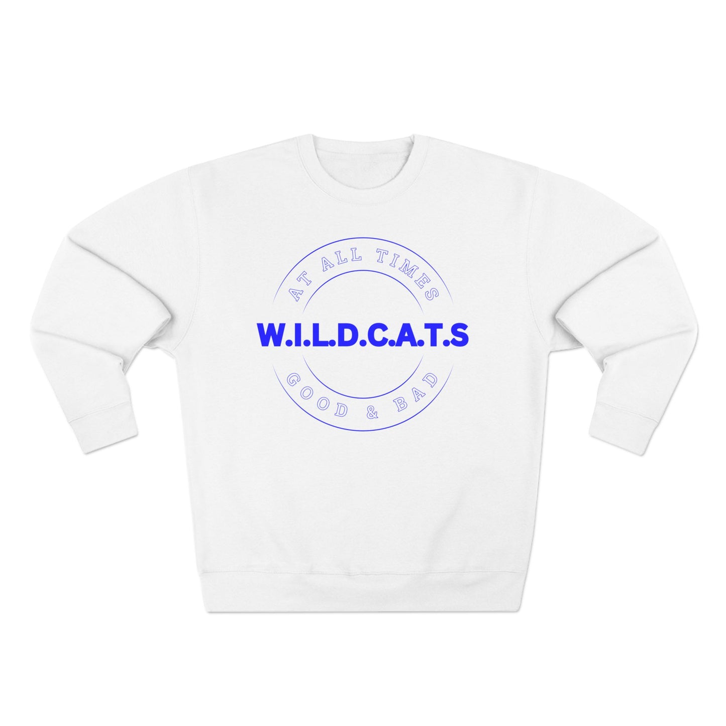 Wildcats Christian Blue Letters & Picture Crewneck