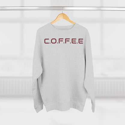 Adult Coffee Christian Marron Words Only Crewneck