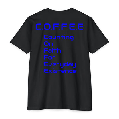 Adult Coffee Christian Blue Words Only Blended