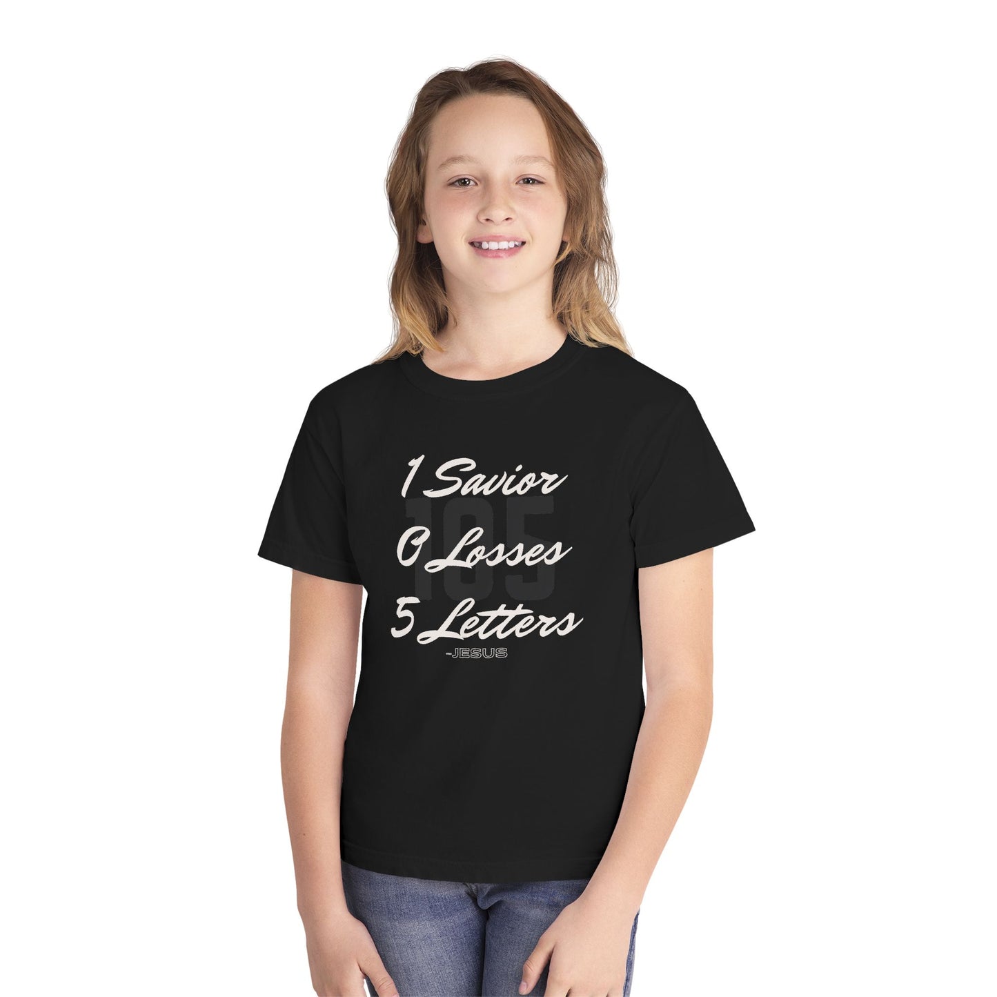 Youth 105 Christian White Words Heavyweight Tee