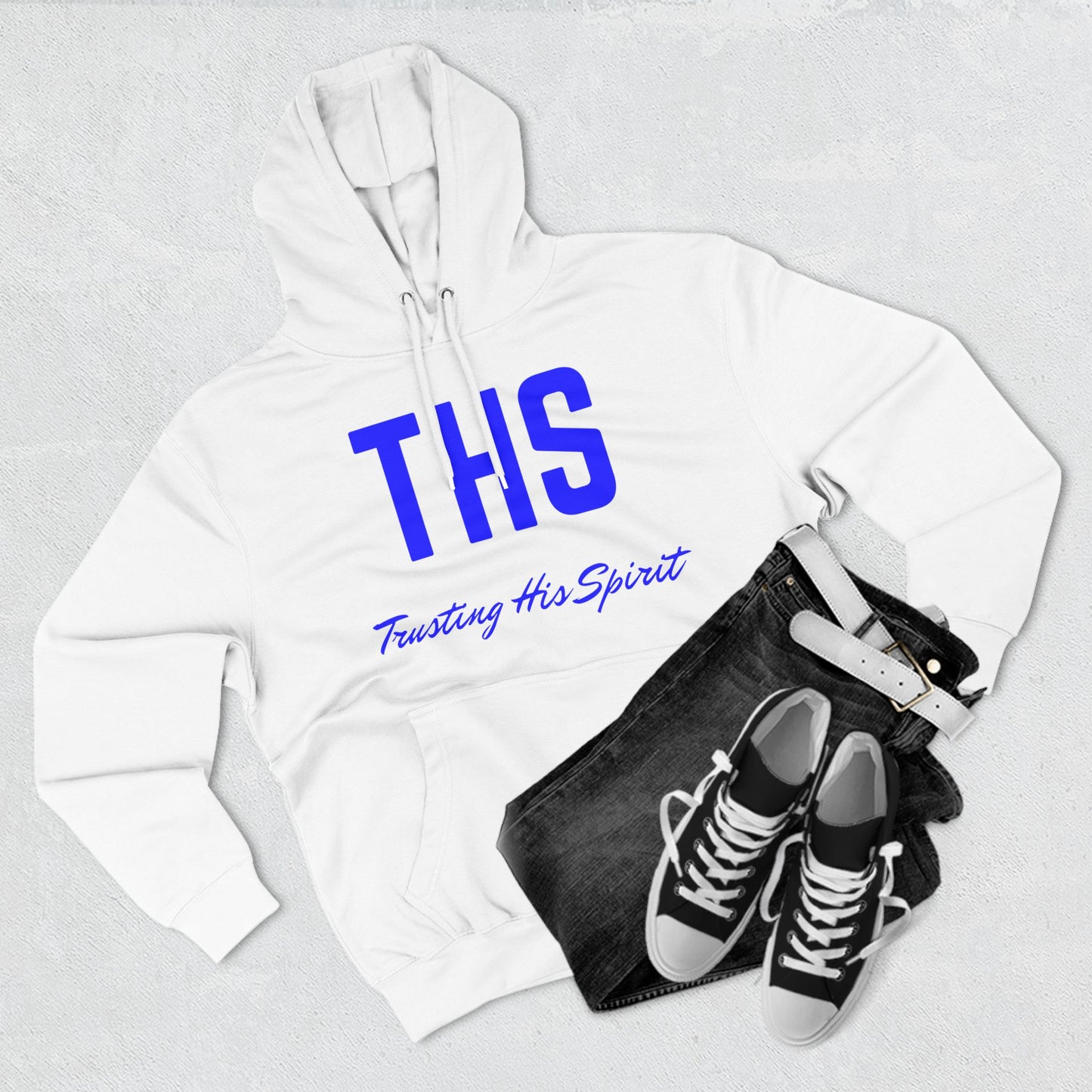 Adult THS Christian Blue Letters Hoodie