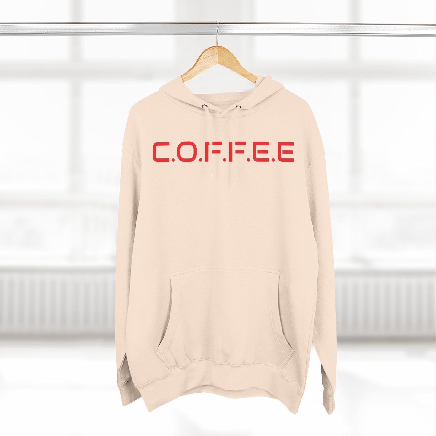 Adult Coffee Christian Red Words Only Hoodie