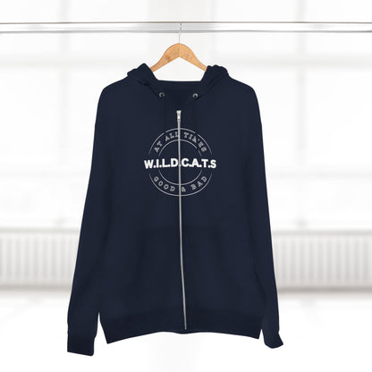 Adult Wildcats Christian White Letters & Picture Zipper Hoodie