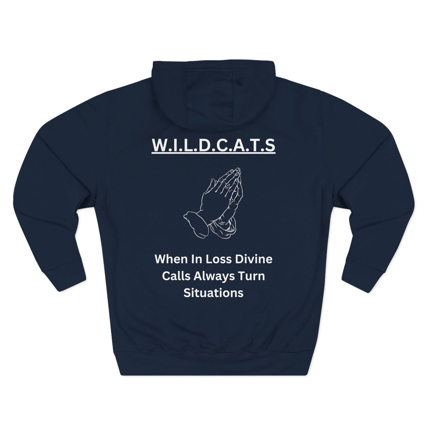 Adult Wildcats Christian White Letters & Picture Pullover Hoodie