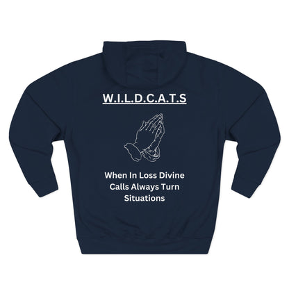Adult Wildcats Christian White Letters & Picture Pullover Hoodie