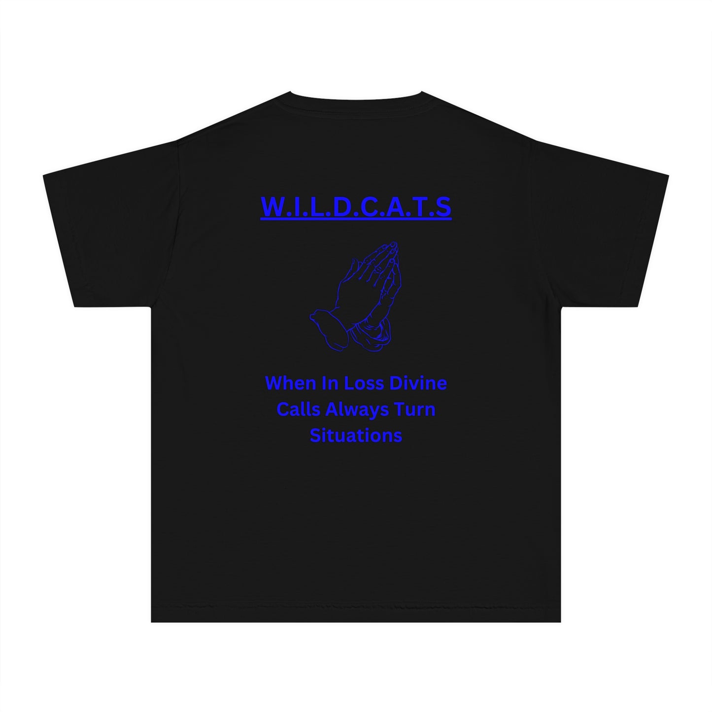 Youth Wildcats Christian Blue Letters & Picture