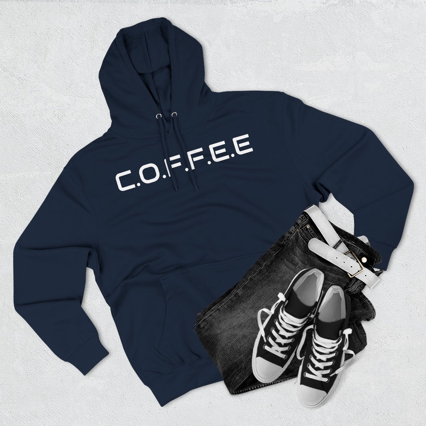 Adult Coffee Christian White Letters & Image Pullover Hoodie