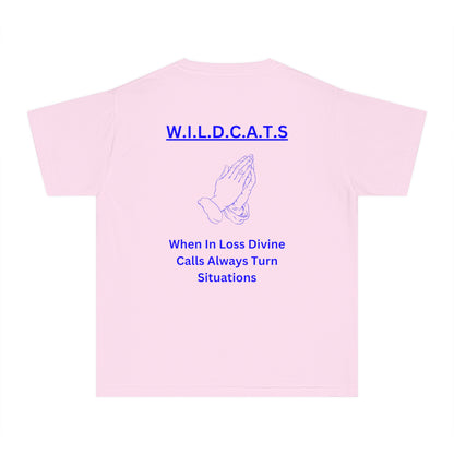 Youth Wildcats Christian Blue Letters & Picture
