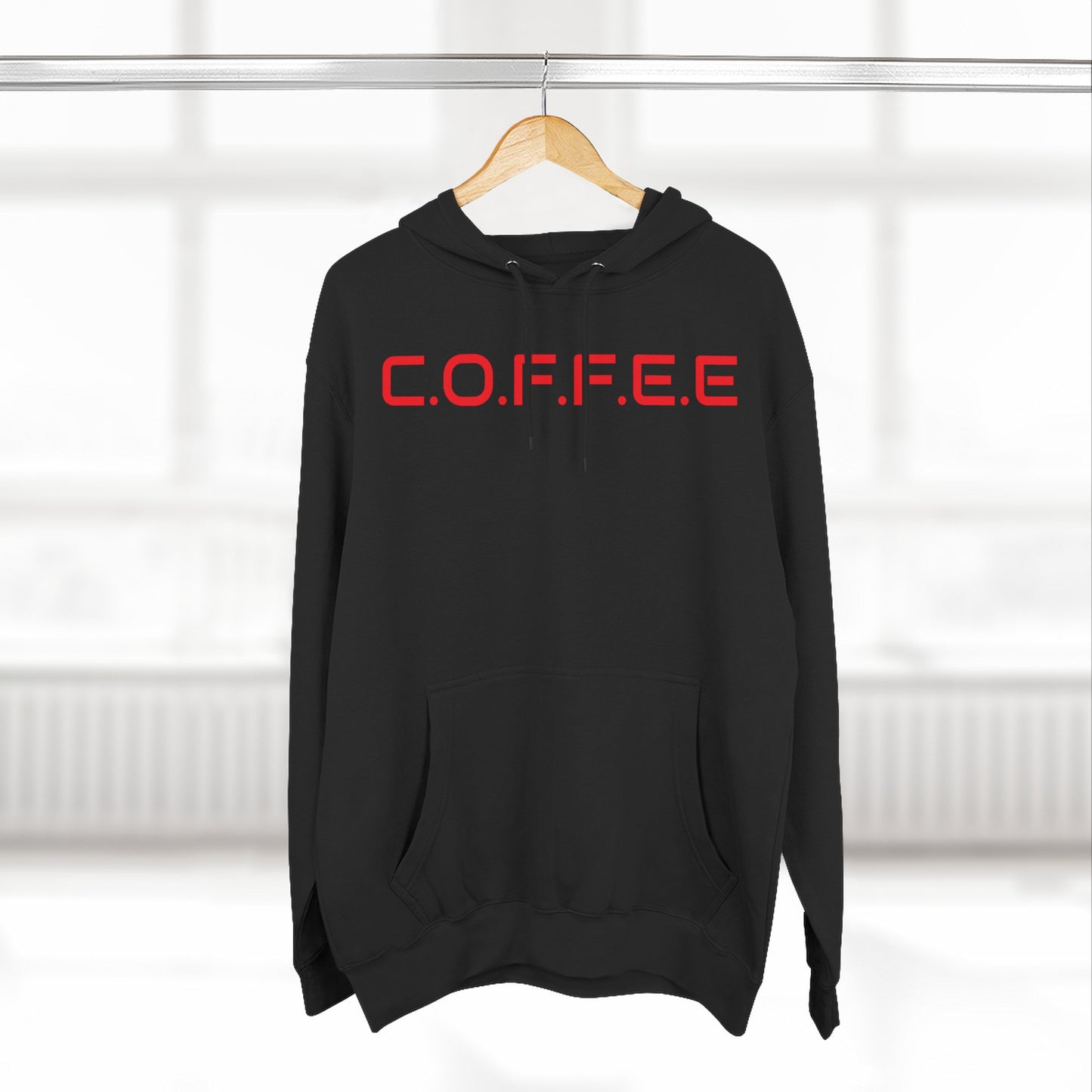 Adult Coffee Christian Red Words Only Hoodie