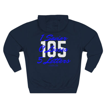 Specialty Adult 105 Christian Blue and White Letters Hoodie