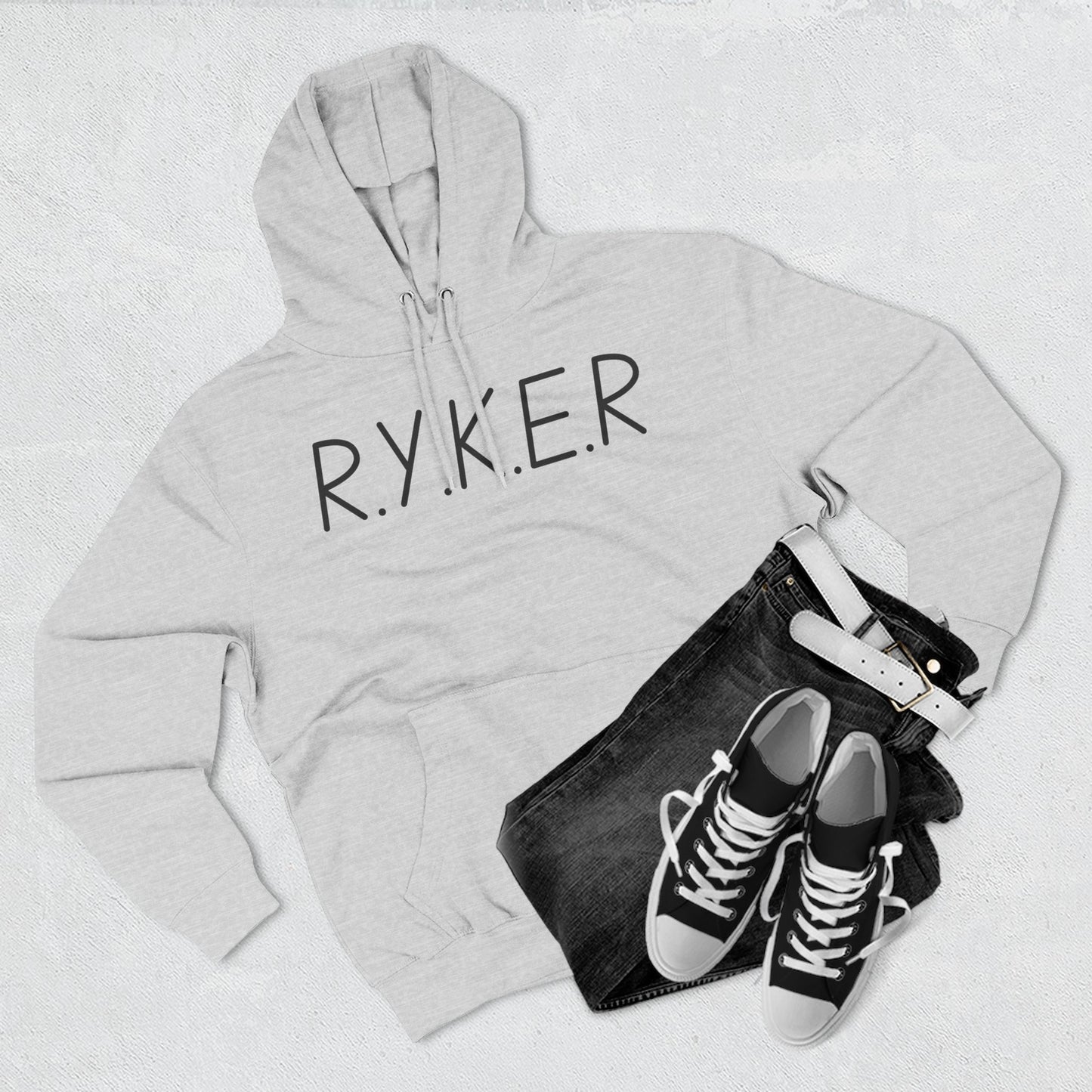 Adult RYKER Christian Black Letters Pullover Hoodie