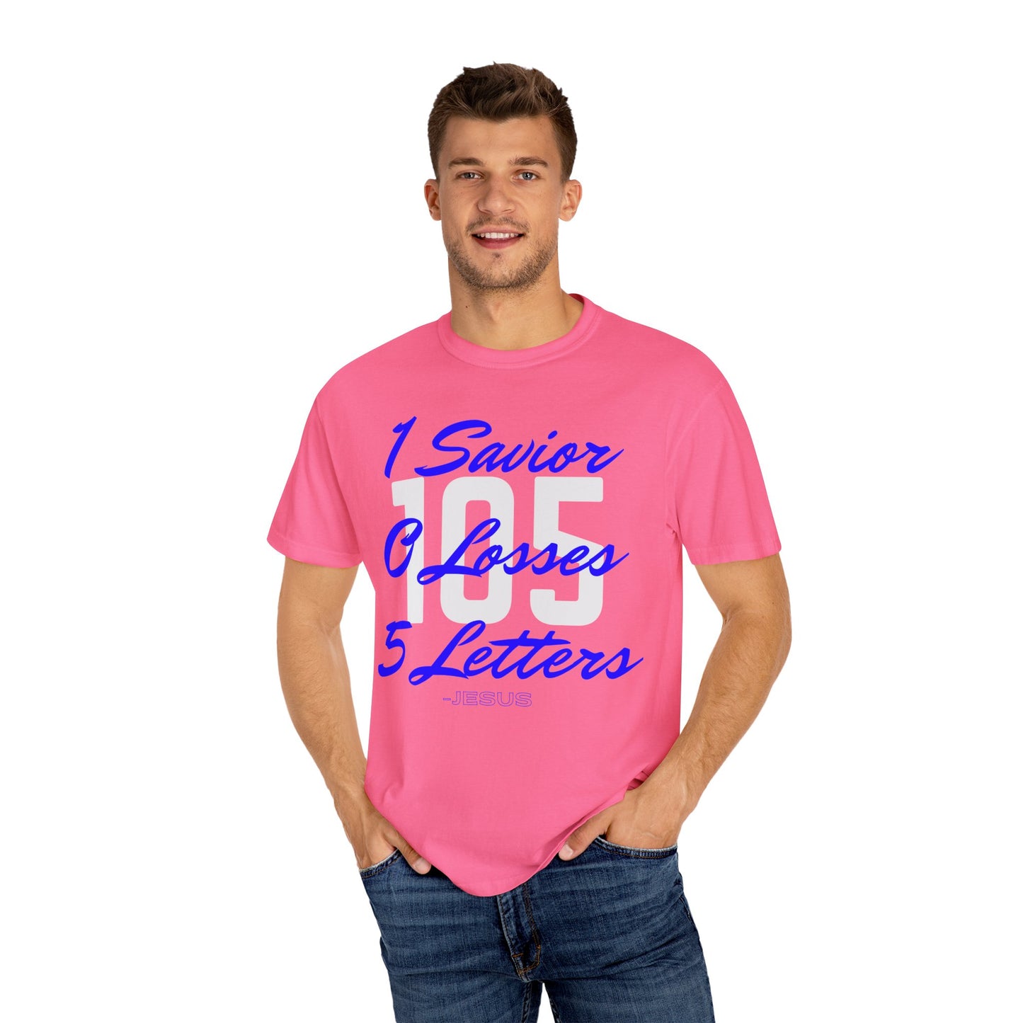 Adult 105 Christian Blue and White Letters