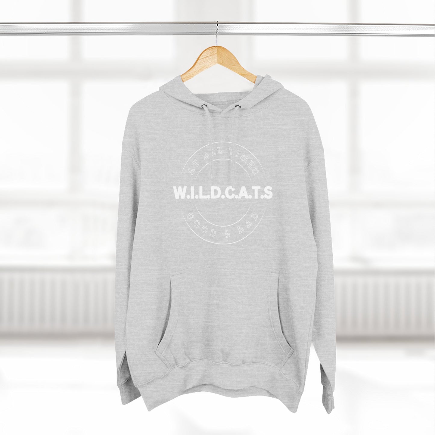 Adult Wildcats Christian White Letters & Picture Pullover Hoodie