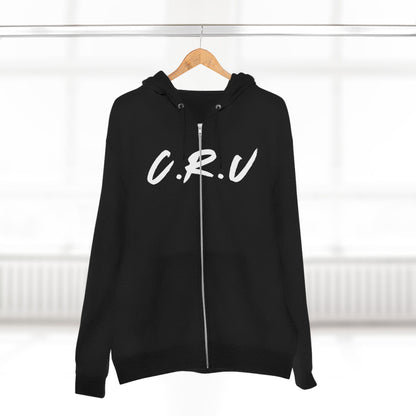 Adult Cru White Zipper Hoodie