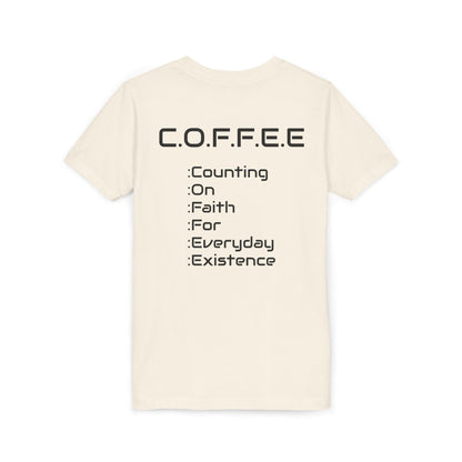 Youth Adult Coffee Christian Black Words Only